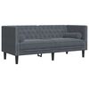 vidaXL 3 Piece Chesterfield Sofa Set with Bolsters Dark Grey Velvet
