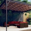 vidaXL 9 Piece Garden Lounge Set with Cushions Poly Rattan Brown