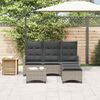 vidaXL 3 Piece Garden Sofa Set with Cushions L-shaped Grey Poly Rattan