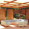 vidaXL 12 Piece Garden Lounge Set with Grey Cushions Solid Pinewood