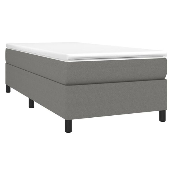vidaXL Bed Frame without Mattress Dark Grey Twin XL Fabric (US Only)
