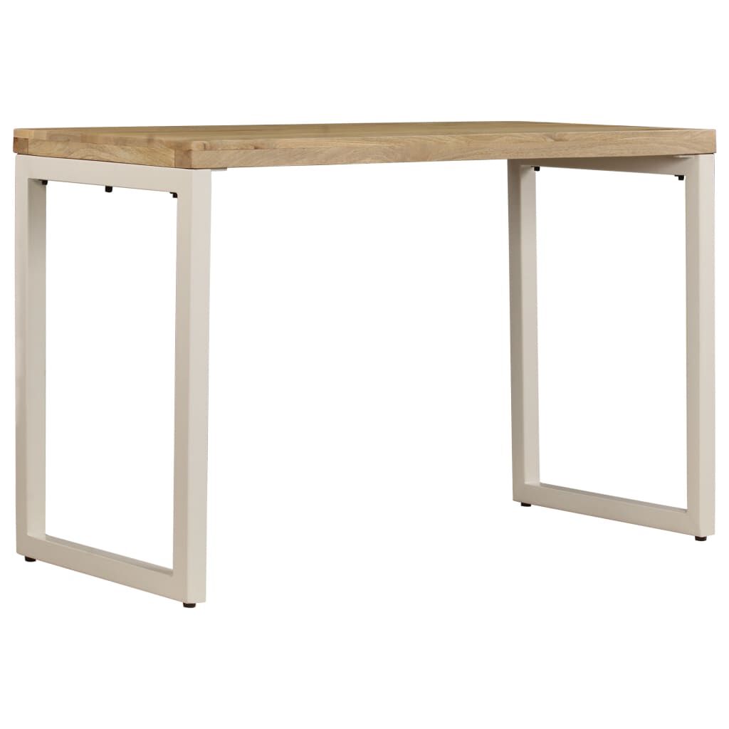 vidaXL Dining Table 115x55x76 cm Solid Mango Wood and Steel