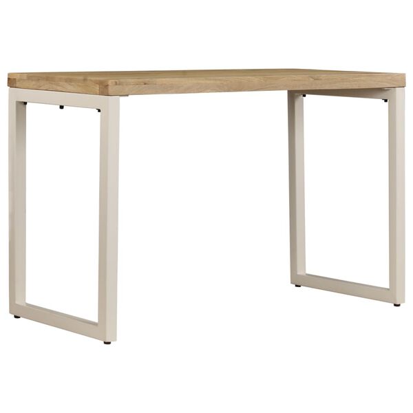 vidaXL Dining Table 115x55x76 cm Solid Mango Wood and Steel