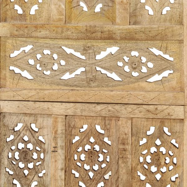 vidaXL Hand carved 5-Panel Room Divider 200x165 cm Solid Mango Wood