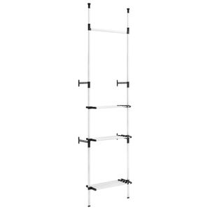 vidaXL Telescopic Wardrobe System with Rods and Shelf Aluminium