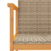 vidaXL Garden Chairs 2 pcs Beige Poly Rattan&Solid Wood