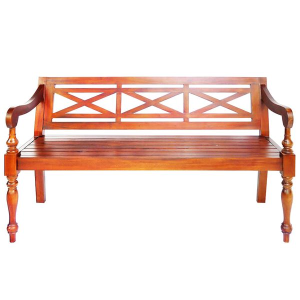 vidaXL Batavia Bench 123 cm Solid Mahogany Wood Dark Brown
