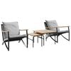 vidaXL 4 Piece Balcony Furniture Set with Cushions Black Steel