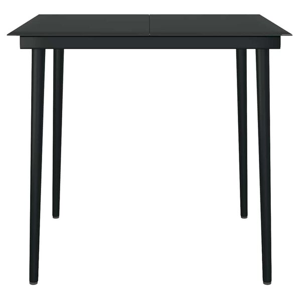 vidaXL 3 Piece Garden Dining Set with Cushions Black Poly Rattan Glass