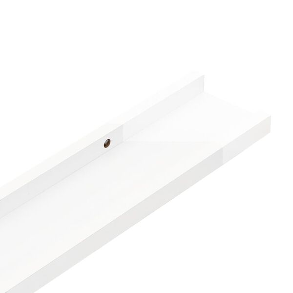 vidaXL Wall Shelves 2 pcs High Gloss White 100x9x3 cm