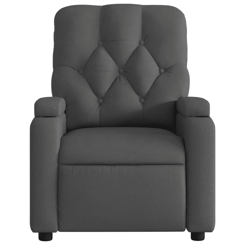 vidaXL Massage Recliner Chair Dark Grey Fabric