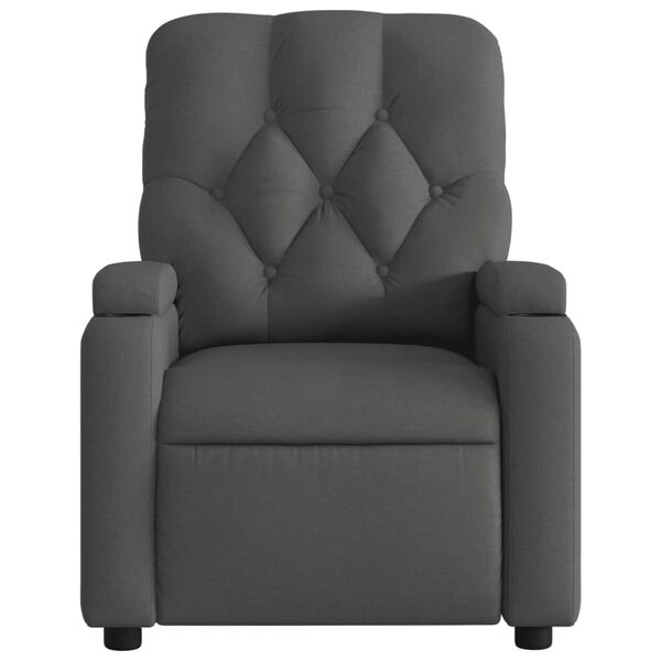 vidaXL Massage Recliner Chair Dark Grey Fabric