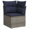 vidaXL Garden Sofa Set with Cushion 8 pcs Grey Poly rattan