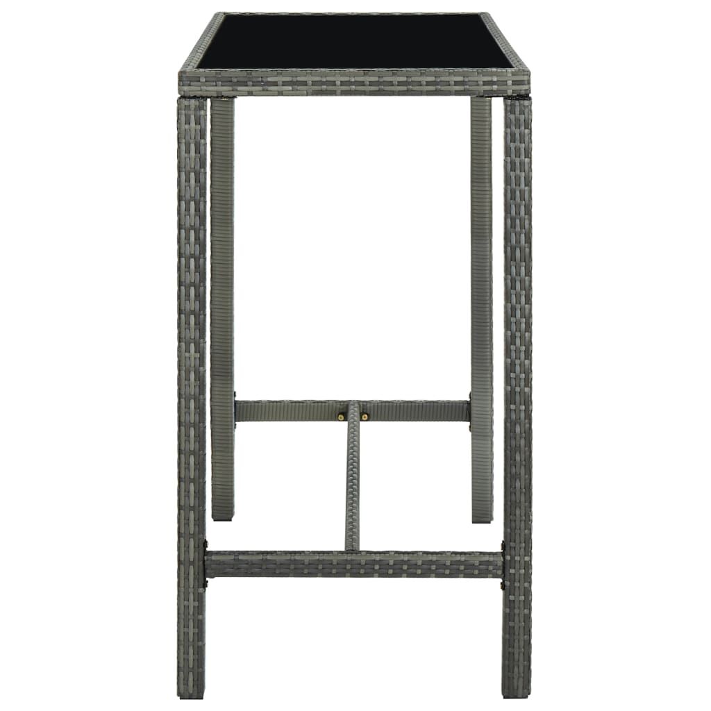 vidaXL 9 Piece Garden Bar Set with Cushions Poly Rattan Grey