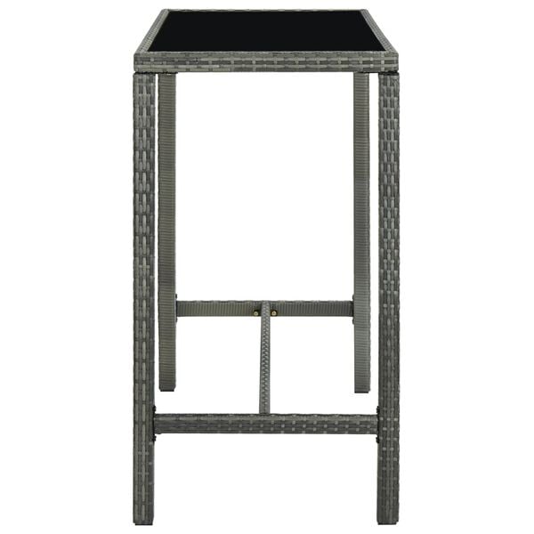 vidaXL 9 Piece Garden Bar Set with Cushions Poly Rattan Grey