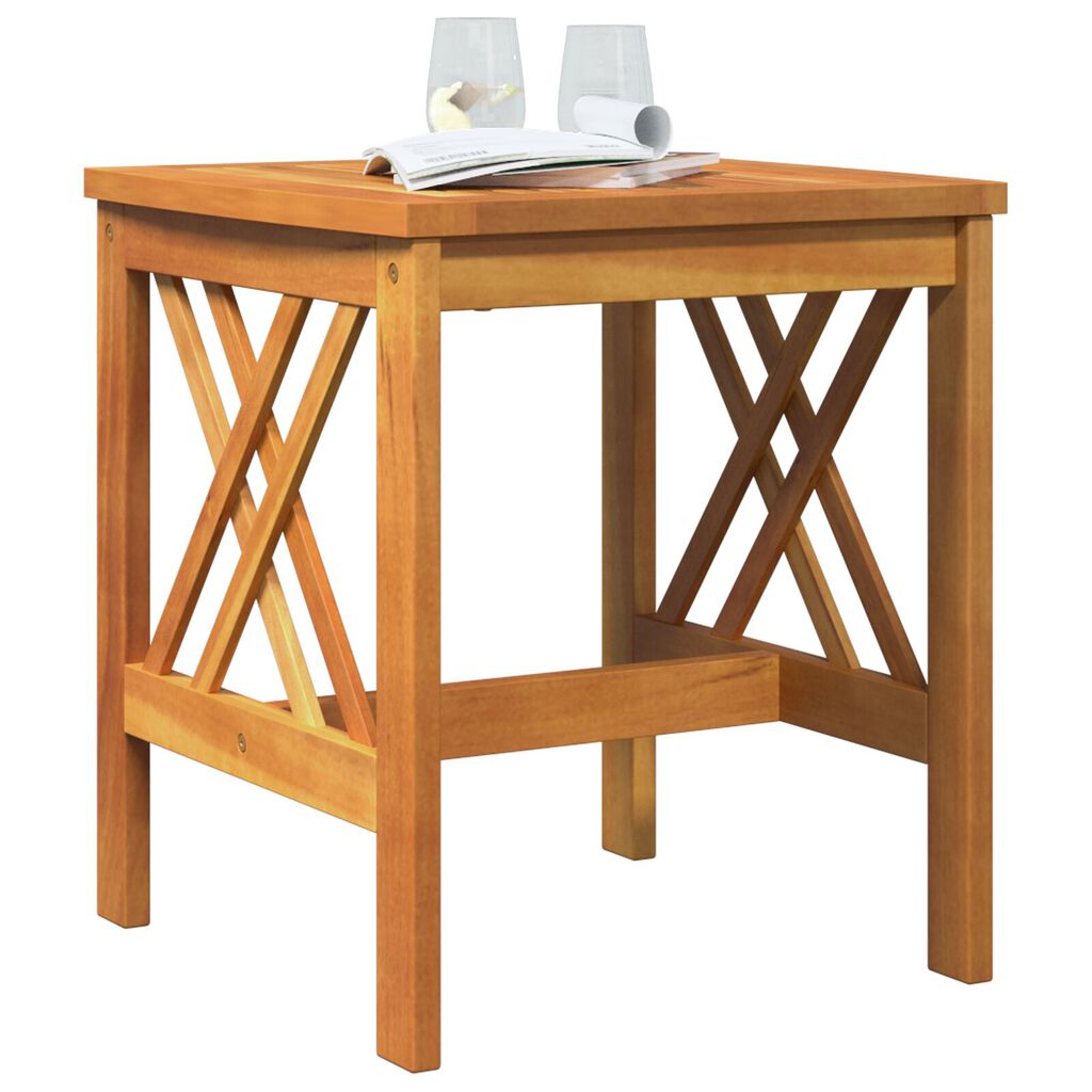 vidaXL Garden Side Table Brown 45x45x50 cm Solid Acacia Wood