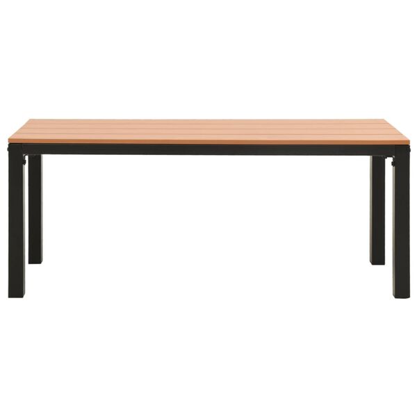 vidaXL Garden Bench 110 cm Steel and WPC Brown and Black