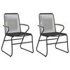 vidaXL 3 Piece Garden Dining Set Black PVC Rattan