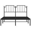 vidaXL Metal Bed Frame without Mattress with Headboard Black 150x200cm
