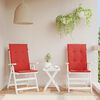 vidaXL Garden Highback Chair Cushions 2 pcs Red 120x50x3 cm Fabric