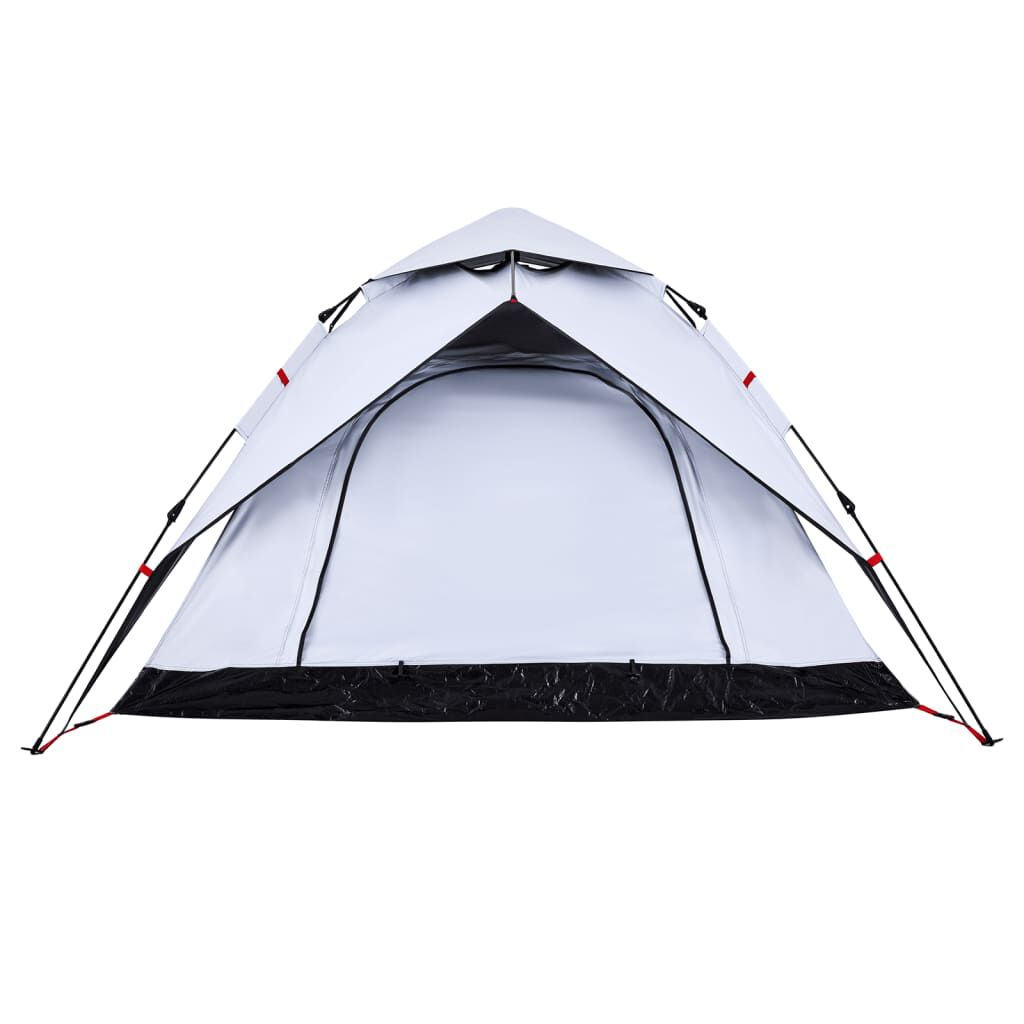 vidaXL Camping Tent Dome 4-Person White Blackout Fabric Quick Release