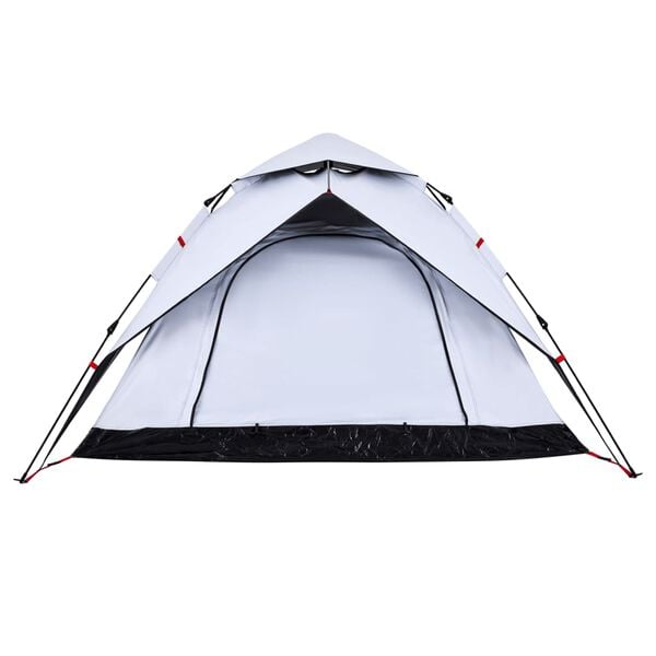 vidaXL Camping Tent Dome 4-Person White Blackout Fabric Quick Release