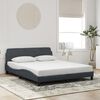 vidaXL Bed Frame "Dover" Dark Grey 152x203 cm Queen Velvet