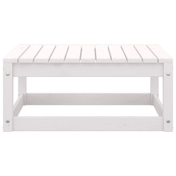 vidaXL 2 Piece Garden Lounge Set with Cushions White Solid Pinewood