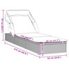 vidaXL Sunbed with Foldable Roof Grey 213x63x97 cm Poly Rattan