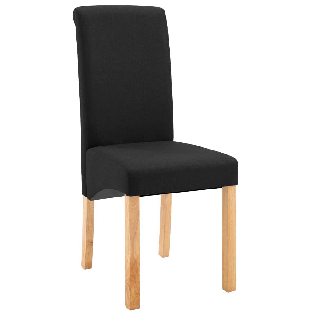 vidaXL Dining Chairs 4 pcs Black Fabric