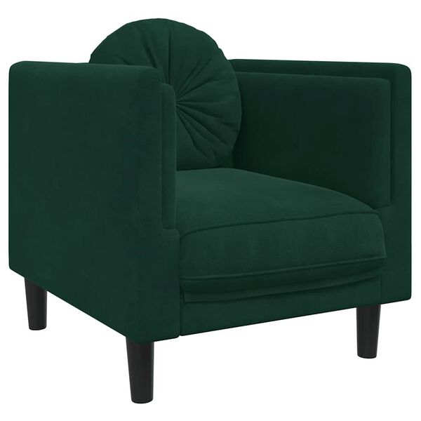 vidaXL Sofa Chair with Cushion Dark Green Velvet