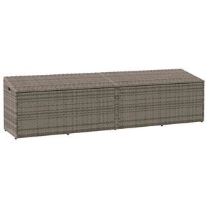 vidaXL Garden Storage Box Grey 220x50x58 cm Poly Rattan