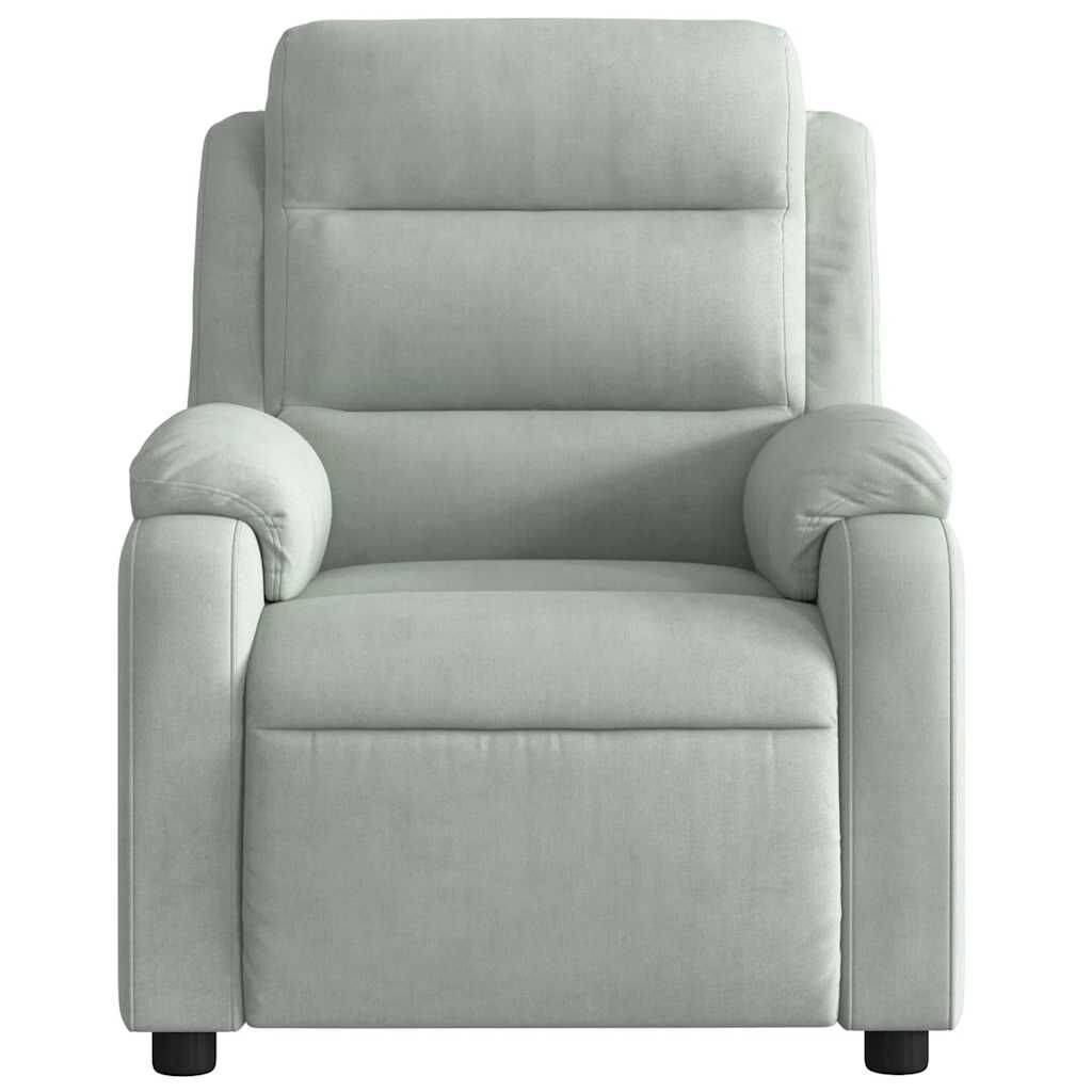 vidaXL Electric Massage Recliner Chair Light Grey Velvet