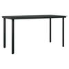 vidaXL Garden Dining Table Black 140x70x74 cm Steel and Glass