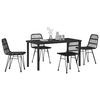 vidaXL Garden Dining Set 5 pcs Black Powder-Coated Steel