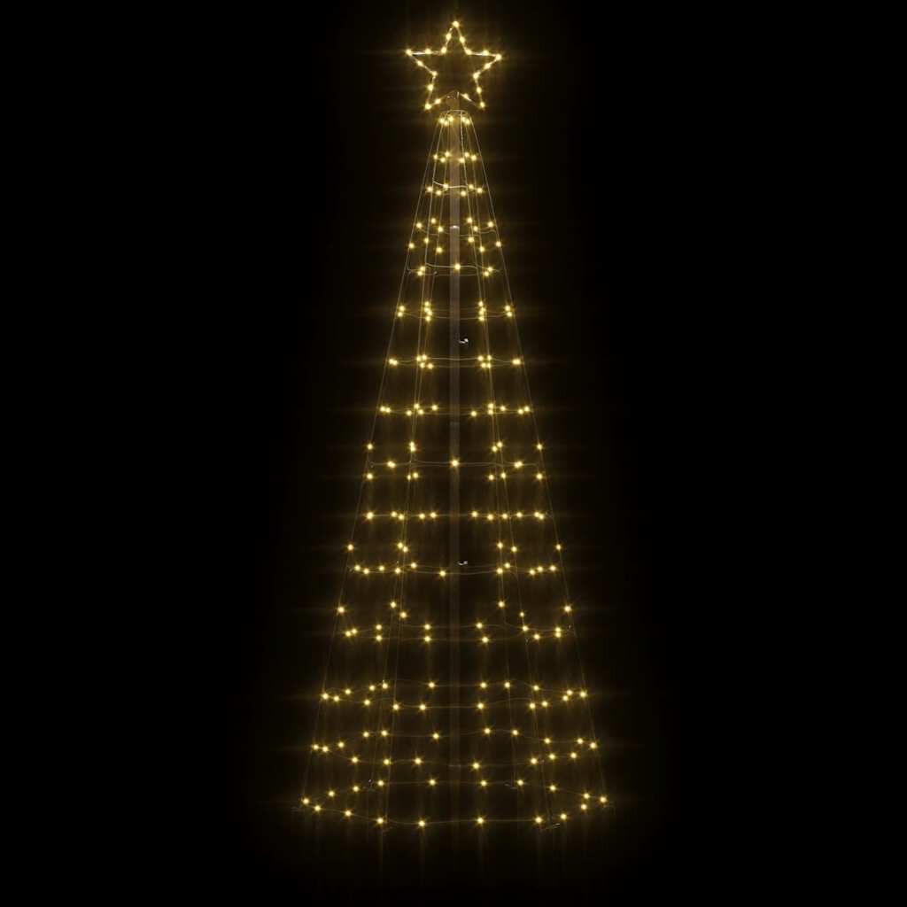 vidaXL LED Christmas Tree with Spikes 220 LEDs Warm White 180 cm