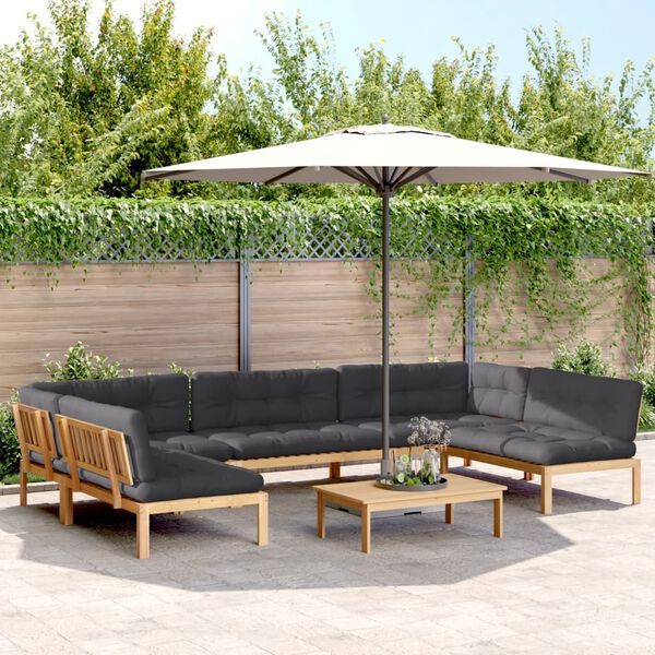 vidaXL 6 Piece Garden Pallet Sofa Set with Cushions Solid Wood Acacia