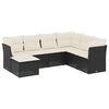 vidaXL 7 Piece Garden Sofa Set with Cushions Black Poly Rattan