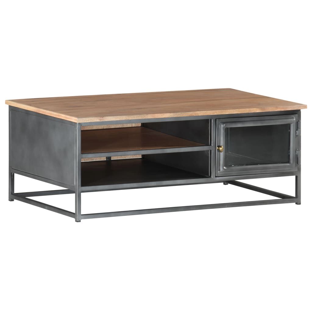 vidaXL Coffee Table Grey 90x50x35 cm Solid Acacia Wood