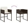 vidaXL 5 Piece Garden Dining Set with Cushions Brown Poly Rattan
