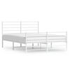 vidaXL Metal Bed Frame without Mattress with Footboard White 150x200cm