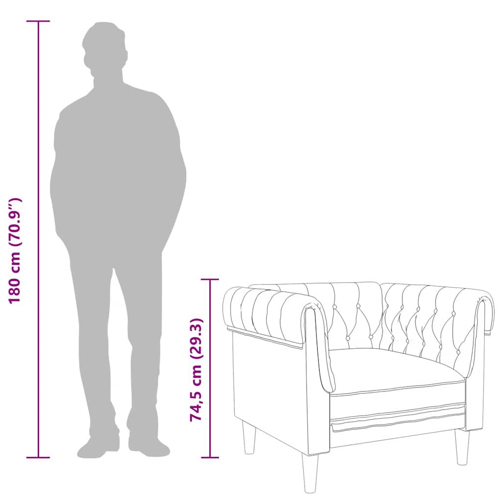 vidaXL Chesterfield Sofa Chair Brown Fabric