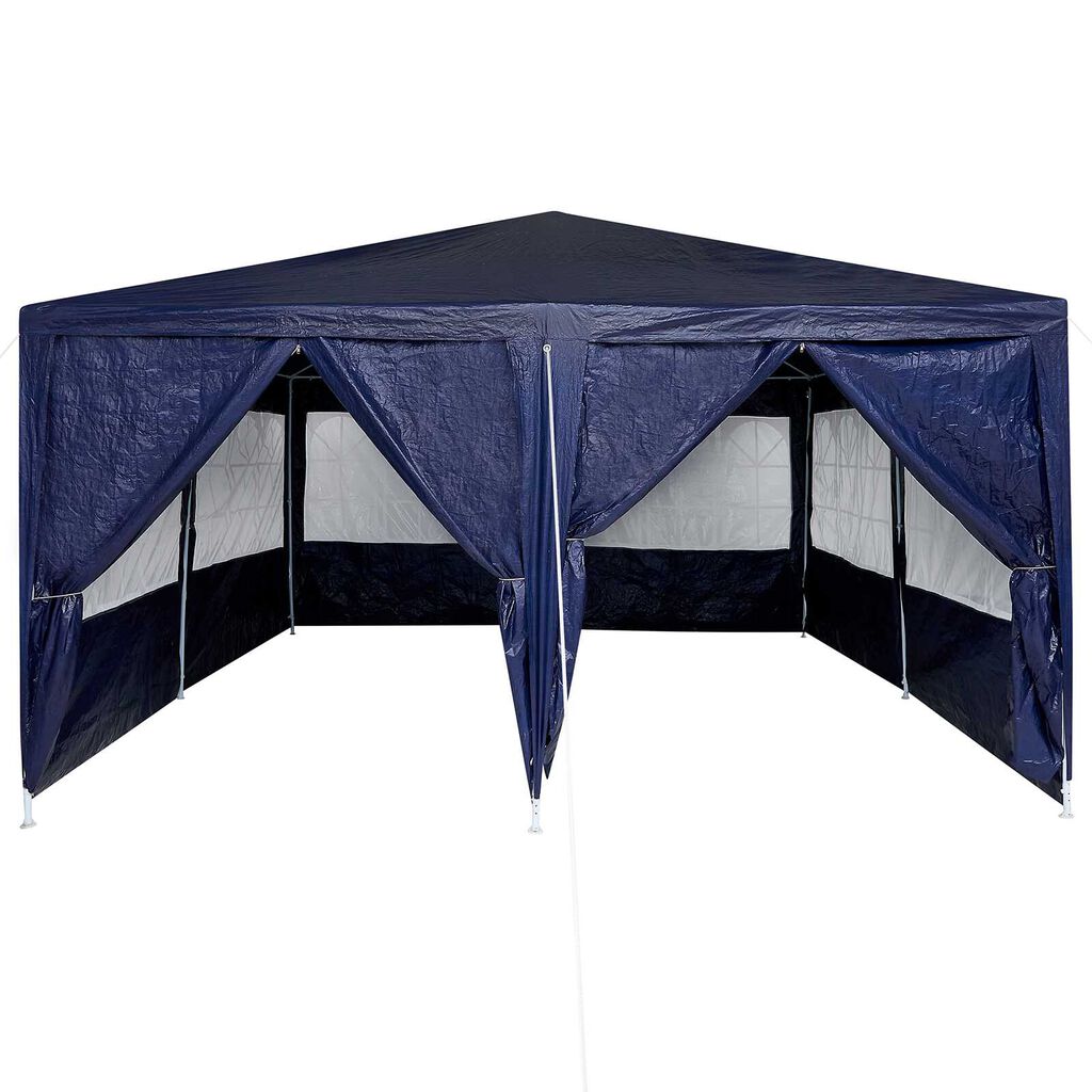 vidaXL Party Tent with 8 Sidewalls Blue 4x4 m PE