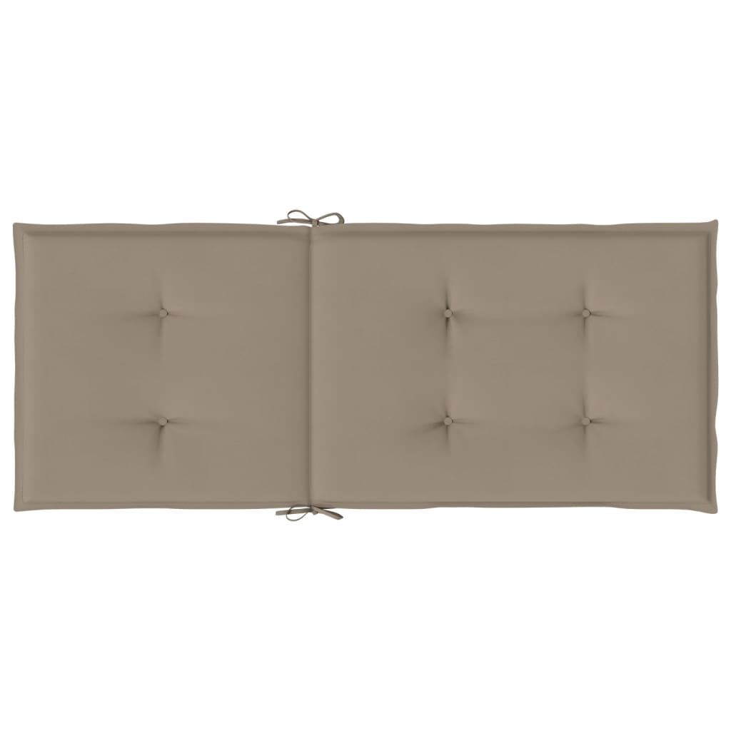 vidaXL Garden Highback Chair Cushions 4 pcs Taupe 120x50x3 cm Fabric
