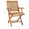 vidaXL Folding Garden Chairs with Cushions 6 pcs Solid Teak Wood