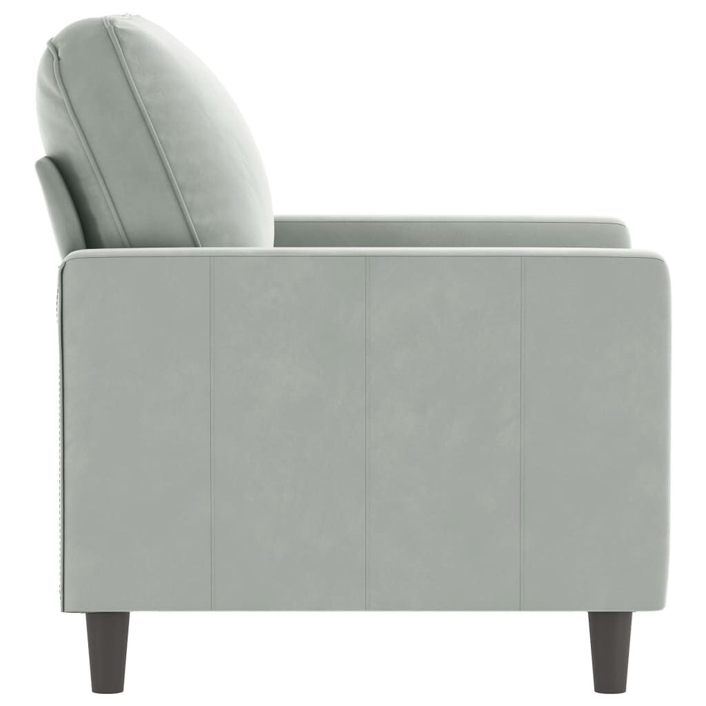 vidaXL Sofa Chair Light Grey 60 cm Velvet
