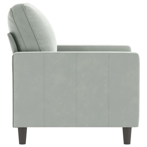 vidaXL Sofa Chair Light Grey 60 cm Velvet