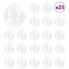 vidaXL Christmas Bauble Set 25 pcs Transparent &Oslash; 8 cm Plastic