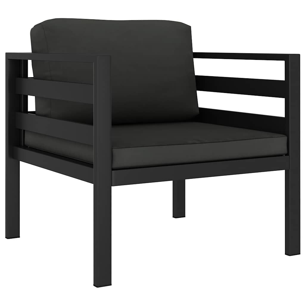 vidaXL Single Sofa with Cushions Aluminium Anthracite