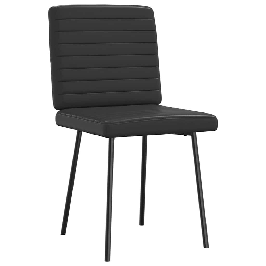 vidaXL Dining Chairs 2 pcs Black Faux Leather